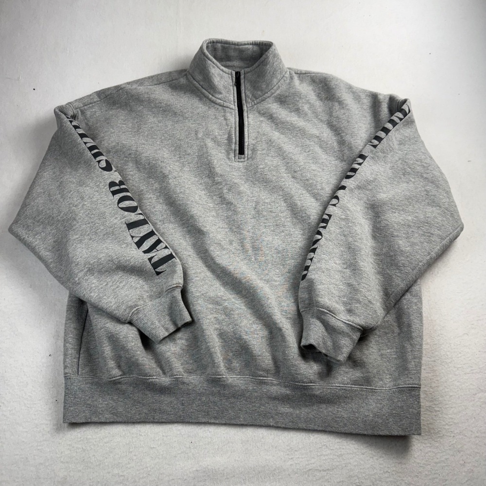 Taylor Swift The Eras Tour Quarter Zip Pullover Gray Fleece Small‎ Concert Merch